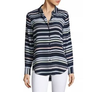 Equipment Blouse S Small Silk Essential Striped